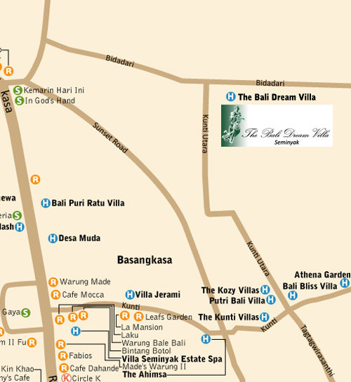 Location of The Bali Dream Villa